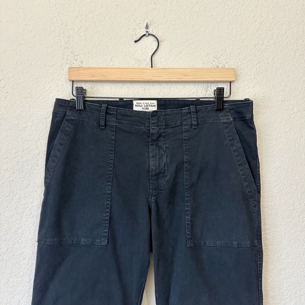 Nili Lotan Pants Womens Dark Navy French military Cropped zipper NWT - Picture 7 of 13